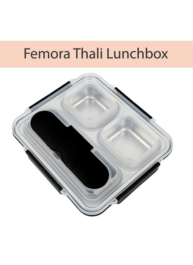 Femora High Steel Container Rectangle Lunch Box for Office-College-School - (Not Leakproof) (3 Pots) - Black - pzsku/ZB25CE4A87B676F8C5C5CZ/45/_/1738306640/33029e92-20fb-49c6-b8d2-cbc3d3acf587