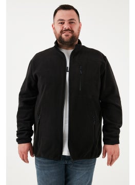 Buratti Regular Fit Stand Collar Zippered Plus Size Polar Fleece Cardigan Men's Cardigan 5906028B  - Image 5