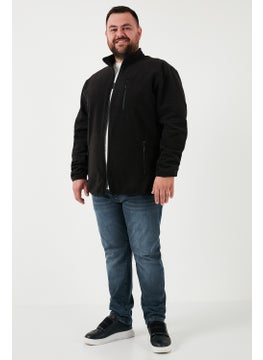 Buratti Regular Fit Stand Collar Zippered Plus Size Polar Fleece Cardigan Men's Cardigan 5906028B  - Image 2