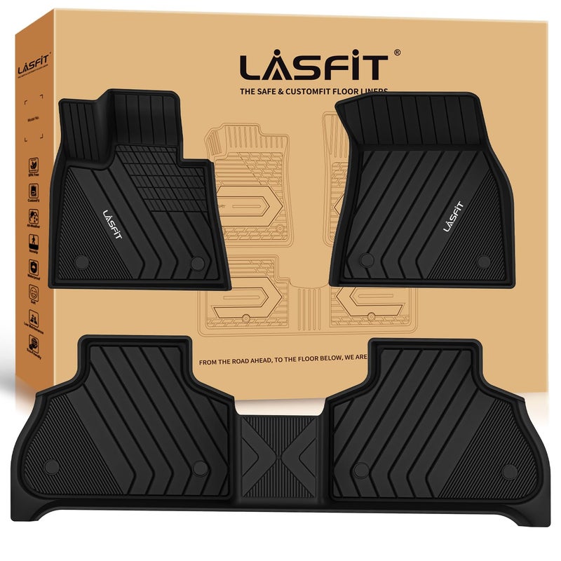 LASFIT Floor Mats Fit for BMW X5 New 20192025 2026 All Weather Floor Liners Custom Fit TPE Mat Front Rear Rows Car Mat Full Set for 50i M50i M 45e 50e 40i M60iOnly for 5 Passengers Black