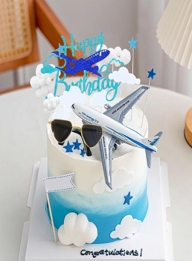 Knana 24Pcs Airplane Cake Topper Airplane Figurine Cake Decorations for Airplane Theme Happy Birthday Party Supplies - Image 3