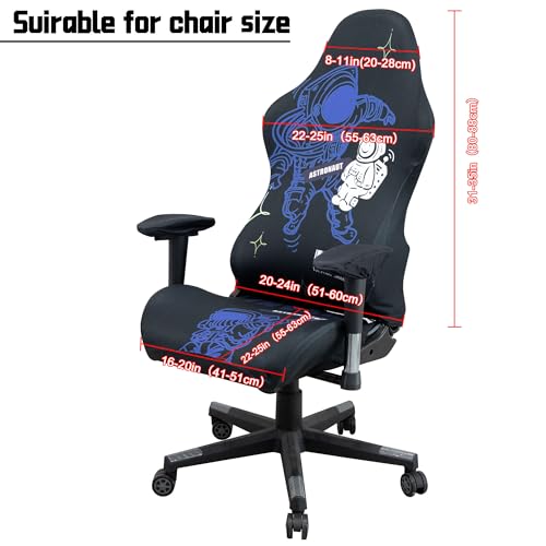 BIETYONE Gaming Chair Covers,Stretchable Computer Chair Cover,Ergonomic Office Chair Cover,for Anti Cat Scratch Protection of Computer Gamer Chair Slipcovers,Racing Chair Covers (Only Covers,Astronaut) - Image 2