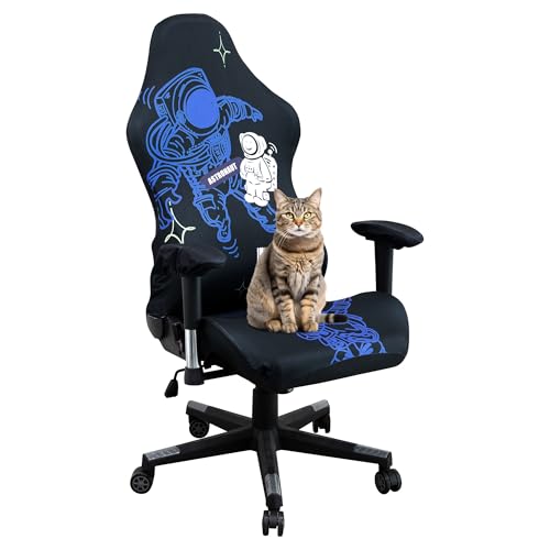 BIETYONE Gaming Chair Covers,Stretchable Computer Chair Cover,Ergonomic Office Chair Cover,for Anti Cat Scratch Protection of Computer Gamer Chair Slipcovers,Racing Chair Covers (Only Covers,Astronaut) - Image 1