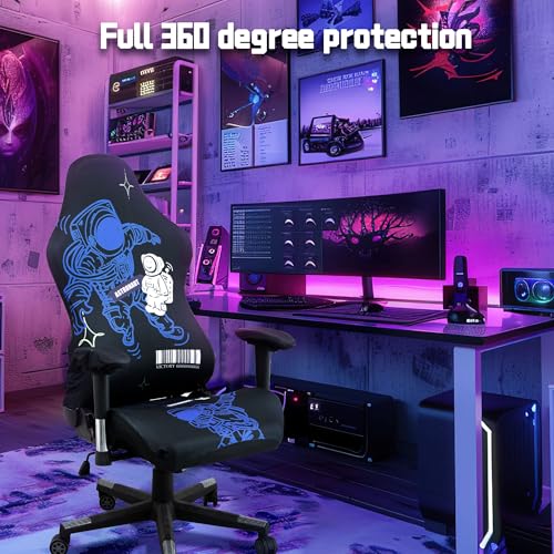 BIETYONE Gaming Chair Covers,Stretchable Computer Chair Cover,Ergonomic Office Chair Cover,for Anti Cat Scratch Protection of Computer Gamer Chair Slipcovers,Racing Chair Covers (Only Covers,Astronaut) - Image 5