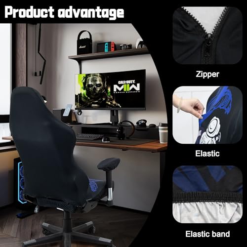 BIETYONE Gaming Chair Covers,Stretchable Computer Chair Cover,Ergonomic Office Chair Cover,for Anti Cat Scratch Protection of Computer Gamer Chair Slipcovers,Racing Chair Covers (Only Covers,Astronaut) - Image 3