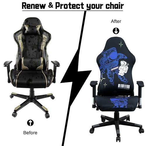 BIETYONE Gaming Chair Covers,Stretchable Computer Chair Cover,Ergonomic Office Chair Cover,for Anti Cat Scratch Protection of Computer Gamer Chair Slipcovers,Racing Chair Covers (Only Covers,Astronaut) - Image 4