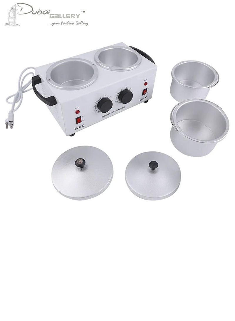 DubaiGallery Wax Warmer, Hair Removal Wax Machine, Home Waxing Warming Wax Heater for Women and Men, Professional Salon Electric Wax Heater Pot for Facial Skin Full Body Bikini Armpit Area (Dual Pot) - Image 1