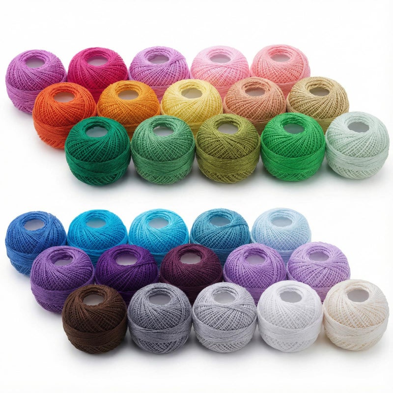 Maasechs 30 Balls Pearl Cotton Thread Size 8 Rainbow Colors Crochet Thread Set, Soft Long Staple Mercerized Cotton Yarn for Crochet, Cross Stitch, Hand Embroidery, Friendship Bracelets DIY Crafts - Image 1