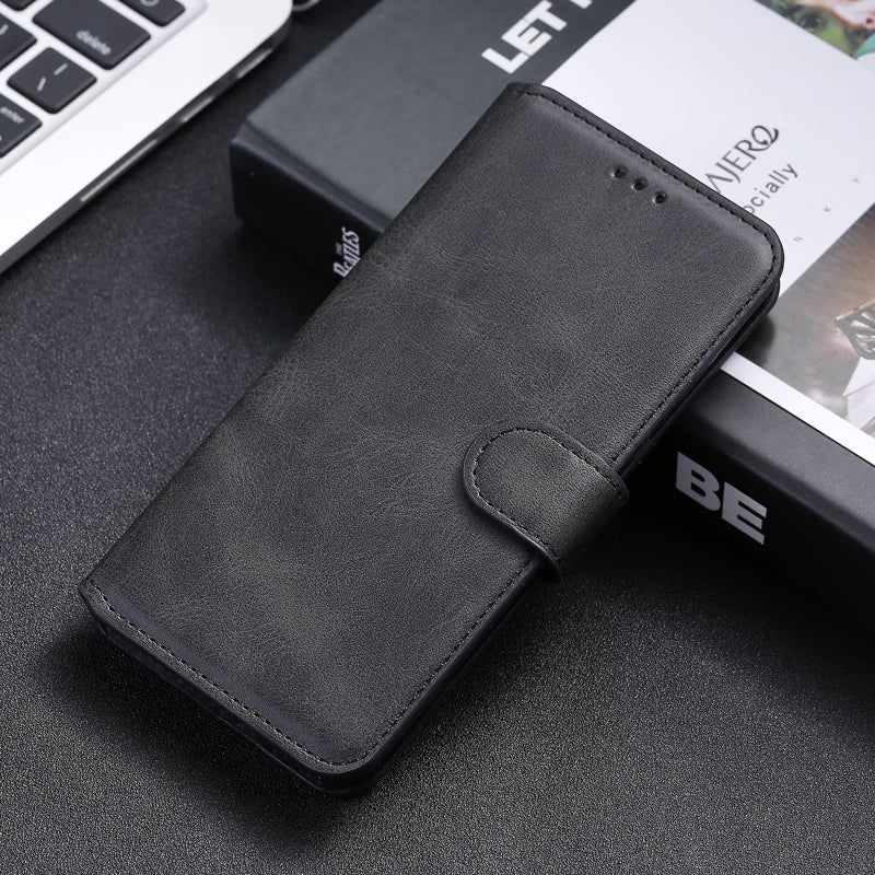 HuHa Protective Cover For Xiaomi Poco M4 Pro Classic Calf Texture PU + TPU Horizontal Flip Leather Case(Black) - Image 1