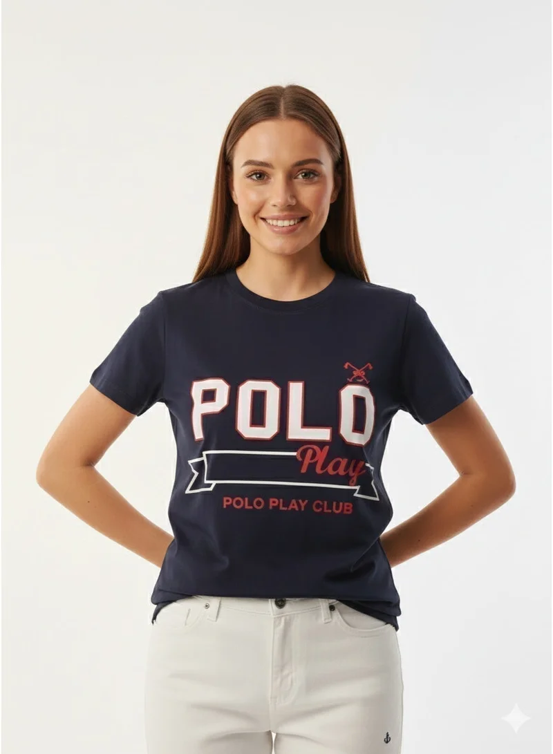 Polo Play Girls Graphic T-shirt -NAVY