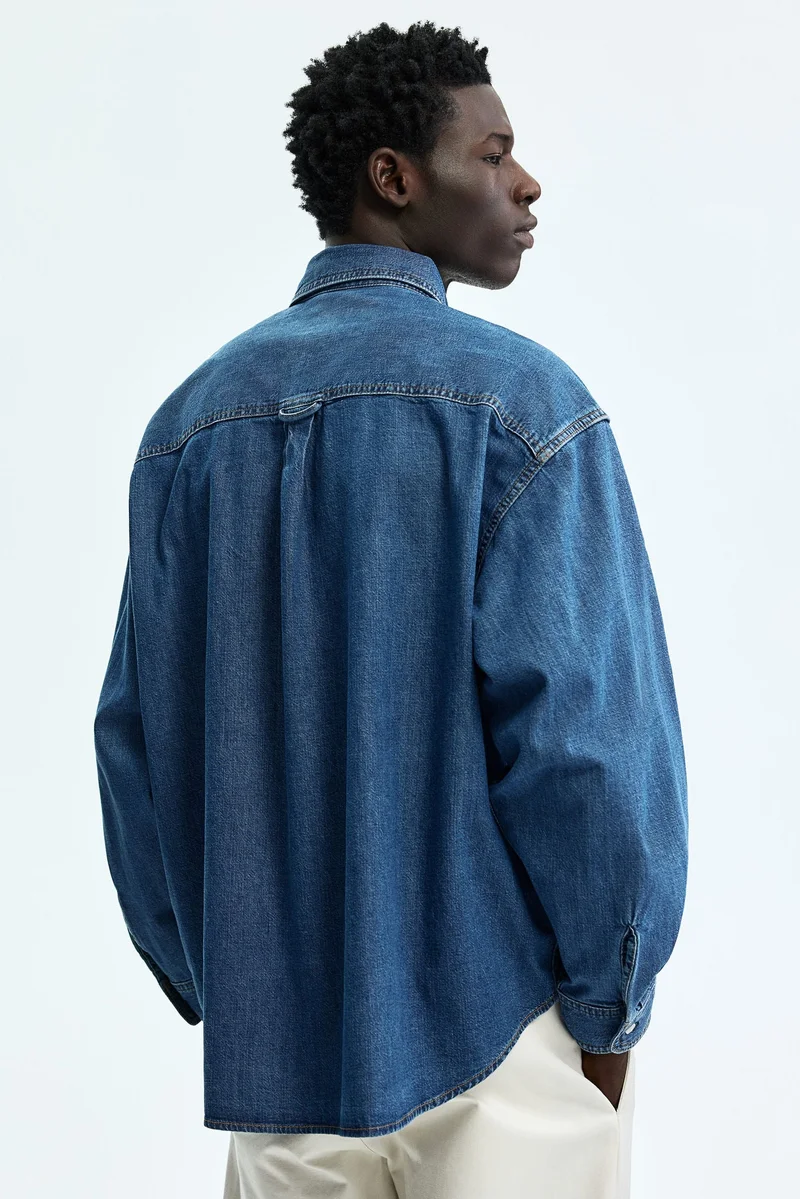 H&M  Oversized Fit Denim shirt for Men | Best Price UAE