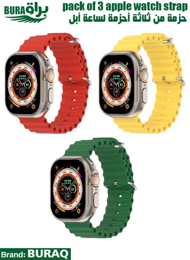 BURAQ Apple Watch Band Strap For Apple Watch Ultra 2/Ultra 49mm, Series 10 46mm, 9/8/7 45mm, SE2/SE/6/5/4 44mm, 3/2/1 42mm 