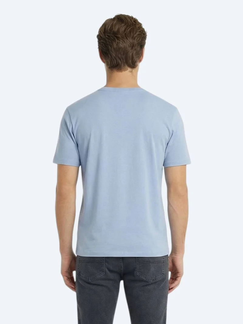 Kip Light Blue Plain 100% Cotton T-Shirt