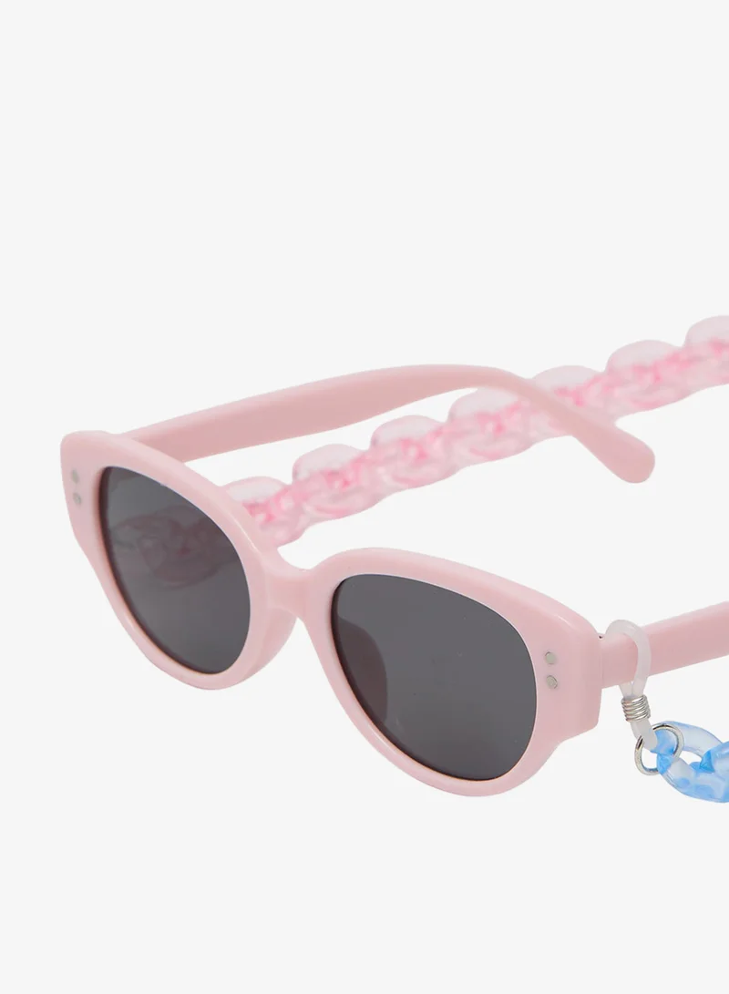Redtag Girls Assorted Wayfarer Sunglasses With Chain Set