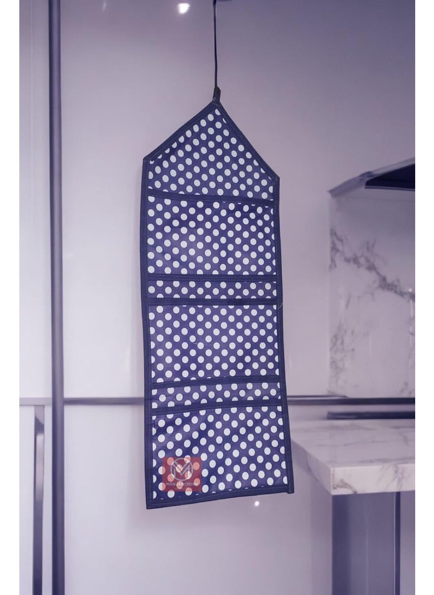 MANUFACTORY MANUFACTORY Multipurpose Wall Hanging with 3 Pockets Magazine Holder Letter Holder Storage Organiser Essential Holder etc Blue Color Regular Organizer  - Image 2
