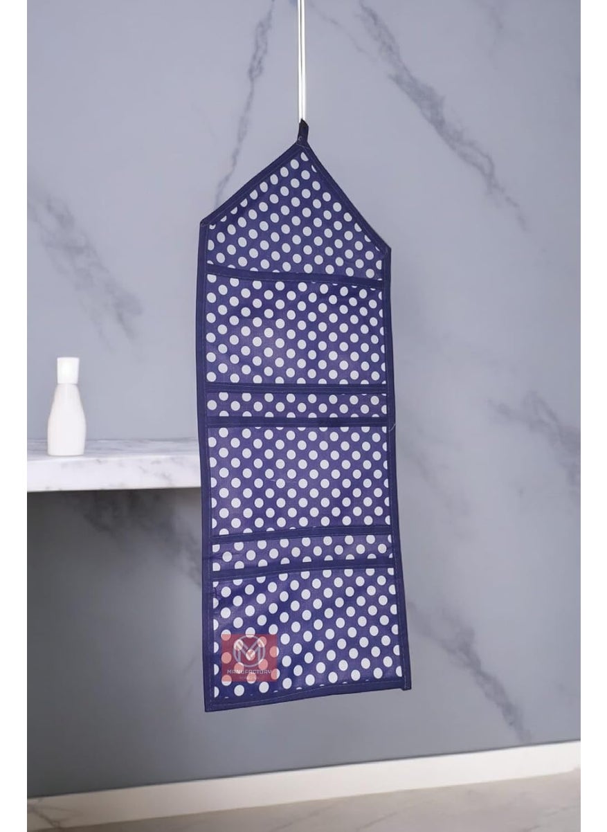 MANUFACTORY MANUFACTORY Multipurpose Wall Hanging with 3 Pockets Magazine Holder Letter Holder Storage Organiser Essential Holder etc Blue Color Regular Organizer  - Image 3
