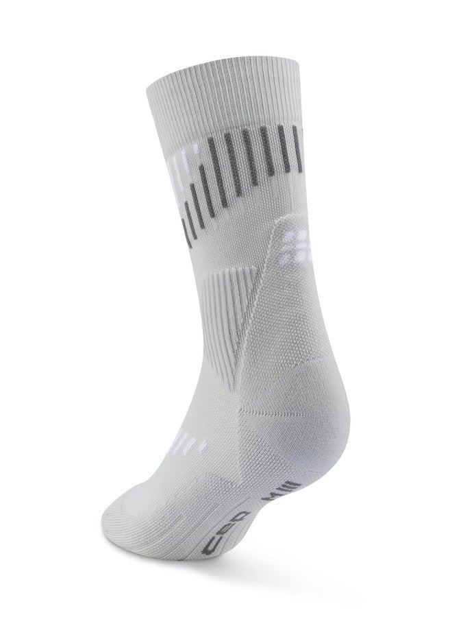 CEP Core Run Merino Mid Cut Socks, Grey/White, Unisex, LG - Image 4