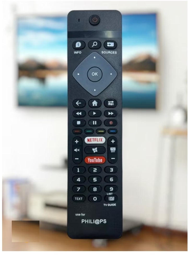 JAJEEK Philips Smart TV Remote – Replacement Remote Control for Philips Smart LCD & LED TVs, Compatible with Various Models, Easy-to-Use, Black - Image 3