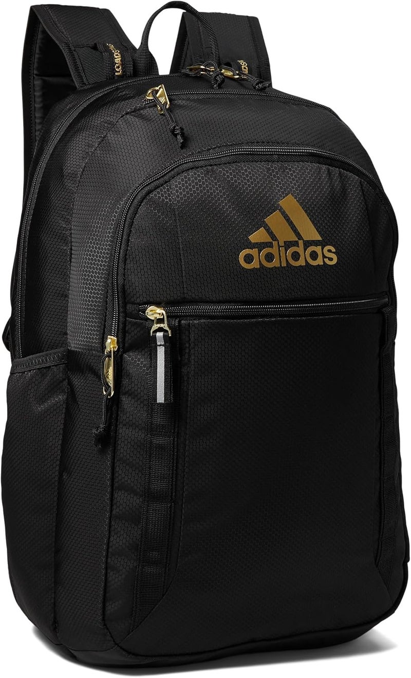 adidas Excel Laptop Durable Large Athletic Gym Backpack Bag BlackGold Metallic One Size - Image 3