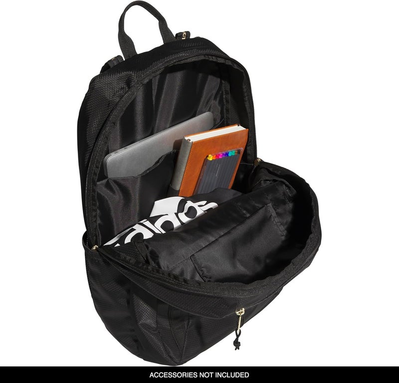 adidas Excel Laptop Durable Large Athletic Gym Backpack Bag BlackGold Metallic One Size - Image 2
