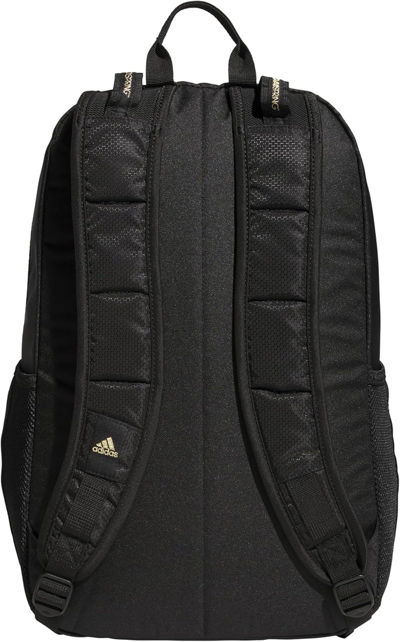 adidas Excel Laptop Durable Large Athletic Gym Backpack Bag BlackGold Metallic One Size - Image 5