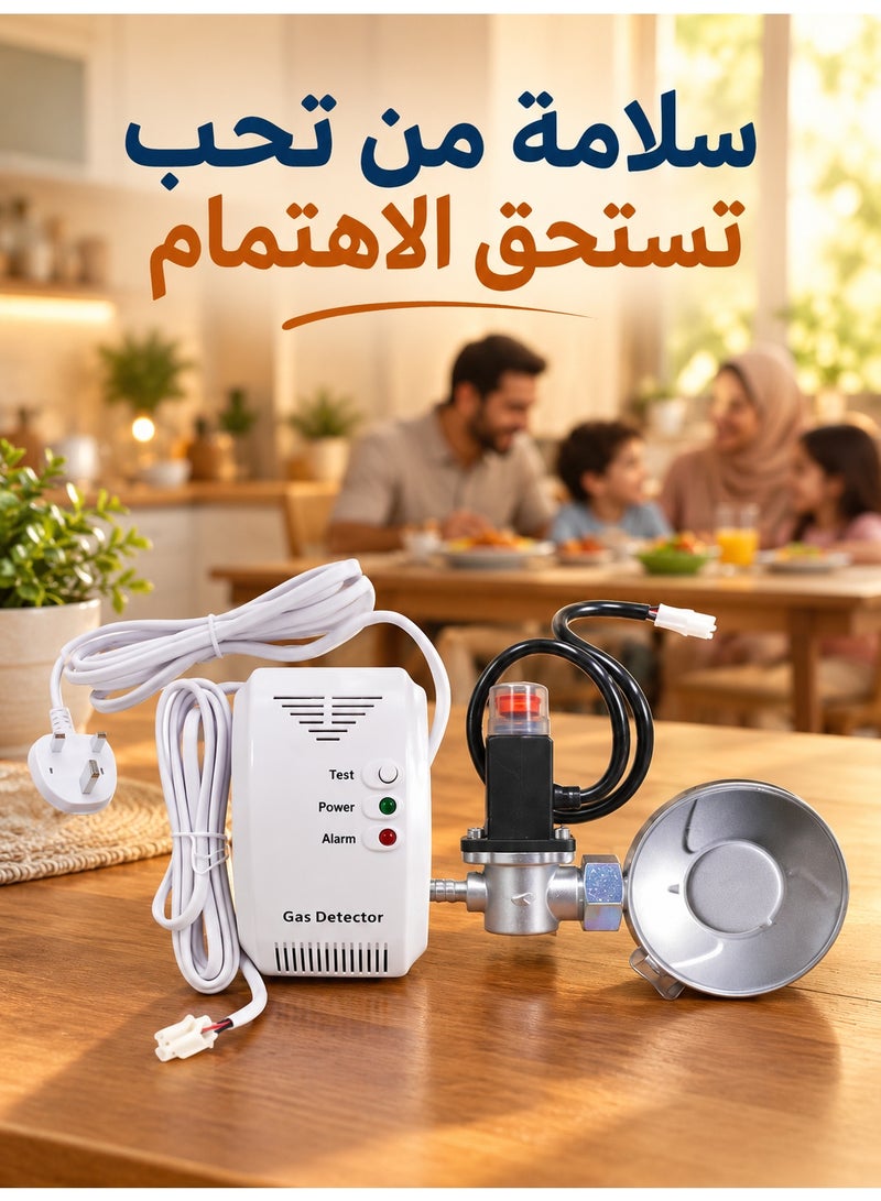 A smart gas detector equipped with an automatic electronic safety valve and a high-precision sensor, designed to protect homes and restaurants. - Image 1