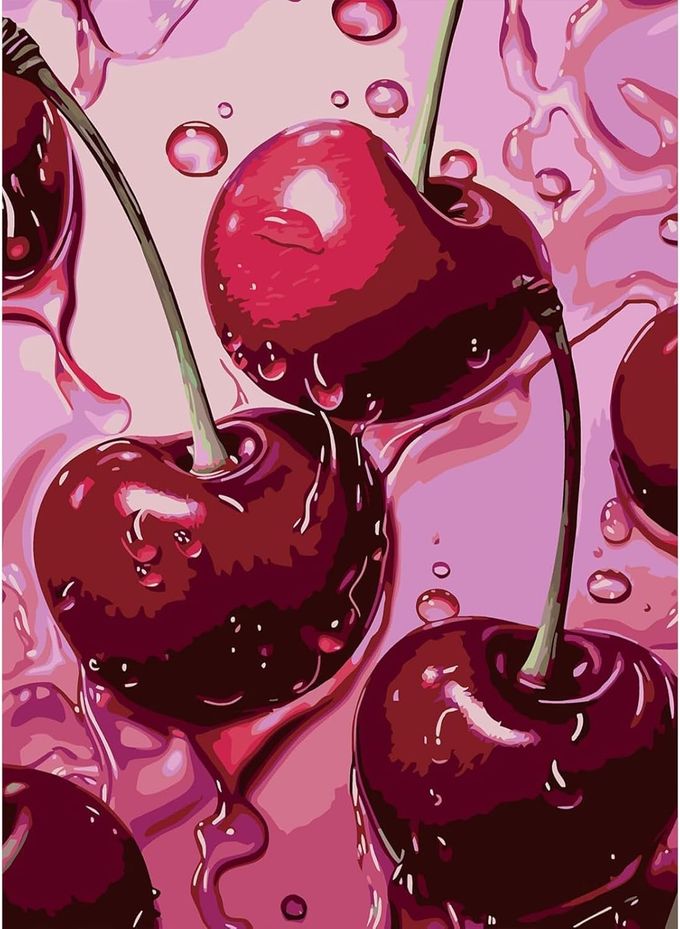 AIBOERL Square Drill Cherry Diamond Art Kits for Adults,Cherry 5D Diamond Painting Kits for Adults Beginners,DIY Square Diamond Dot Painting Gem Art Kits for Adult, Home Wall Decor 12x16Inch - Image 1