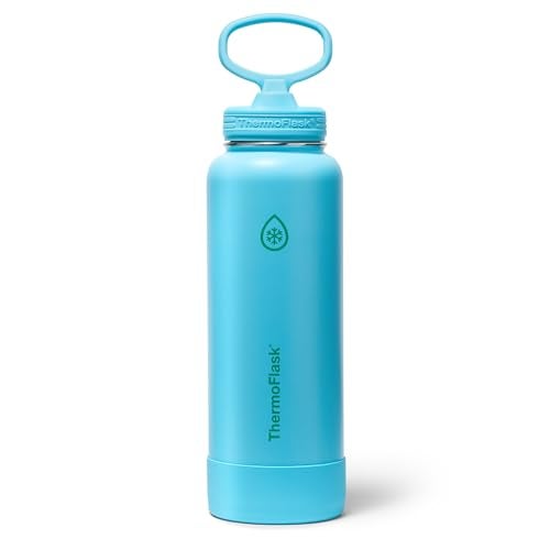 ThermoFlask Insulated Water Bottle with Spout Lid 40 oz Vivid Blue Leakproof Stainless Steel Water Bottle for Cold Hot Drinks Travel Daily Hydration - Image 1