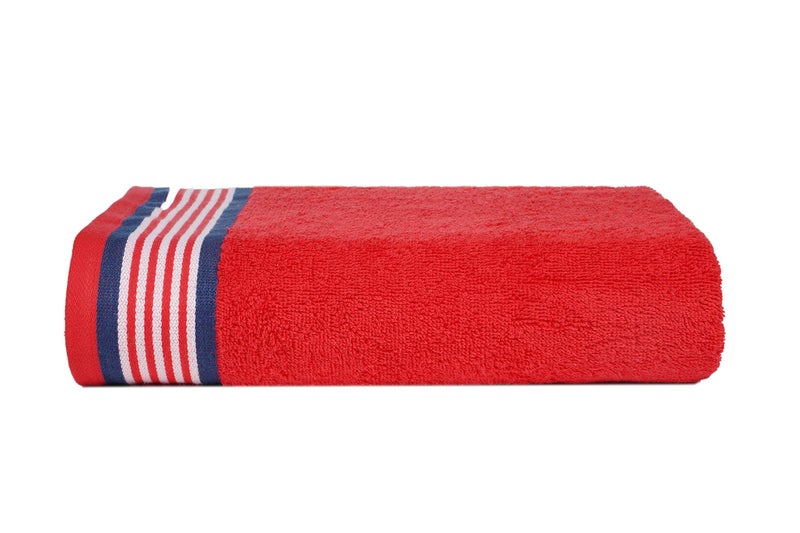 CASA COPENHAGEN Casa Copenhagen,3.10 Germany Design - He & She Super Soft Collection 100% Super Soft Cotton 10 Piece Face Towels Set (Size : 30 x 30 cm) - Racing Red & Iris Blue  - Image 3