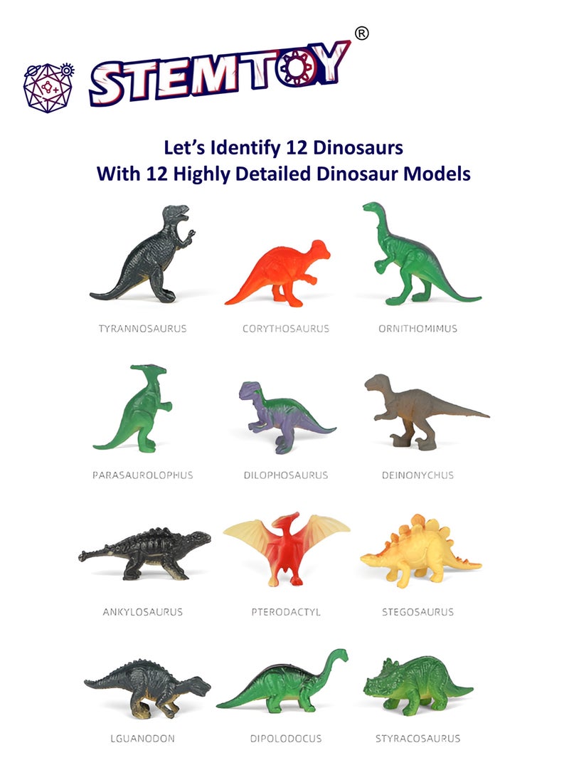Jurassic Volcano Eruption & Dinosaur Habitat Science Kit – Build a Miniature Prehistoric Ecosystem with a Volcano Experiment, Rocks, Colored Sand, Trees, 12 Dinosaur Figures & Activity Guide– STEM/ STEAM Educational Toy for Kids