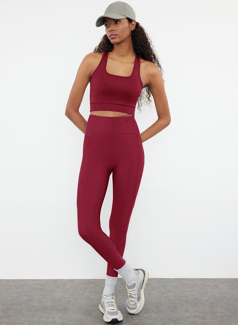 trendyol Magenta Supportive/Contouring Back Detail Thick Strap Knitted Sports Bra - Image 3