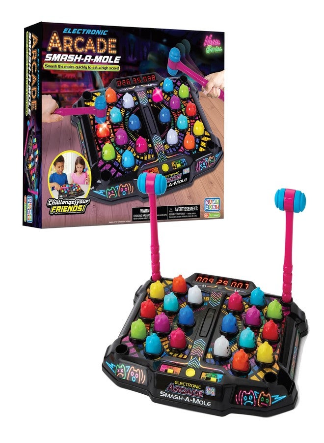 Game Zone Smash-A-Mole - Electronic Arcade Game with Lights & Sounds - 4 Game Modes - Ages 6+ - Image 1