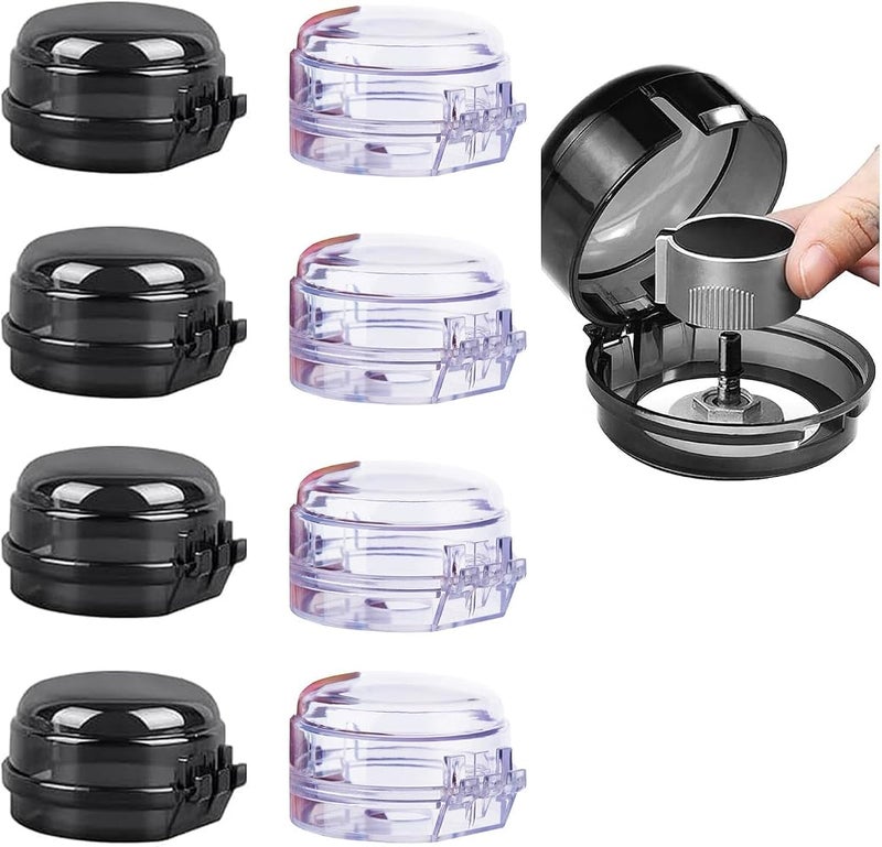 ALMEKAQUZ 8Pack Stove Knob Covers for Child Safety, Stove Knob Lock, Stove Knob Gurad, Stove Knob Safety Covers Clear with Child Proof Lock for Kids and Pets - Image 1