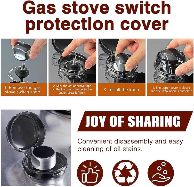 ALMEKAQUZ 8Pack Stove Knob Covers for Child Safety, Stove Knob Lock, Stove Knob Gurad, Stove Knob Safety Covers Clear with Child Proof Lock for Kids and Pets - Image 3
