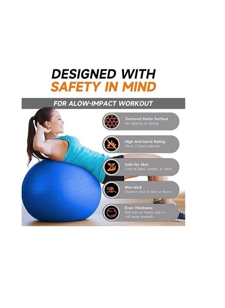 SportQ SportQ 4 in 1 Yoga Exercise Set®️Burstproof yoga ball + pump + non-slip yoga mat + professional exercise resistance band with long design of natural latex for fitness and balance exercises  - Image 3
