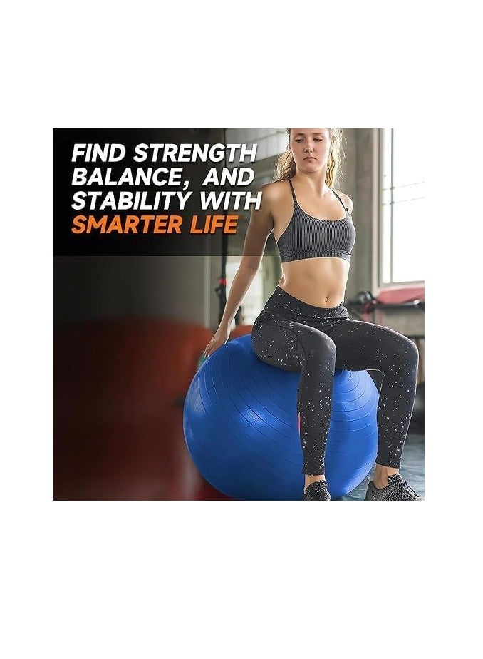 SportQ 4 in 1 Yoga Exercise Set®️Burstproof yoga ball + pump + non-slip yoga mat + professional exercise resistance band with long design of natural latex for fitness and balance exercises