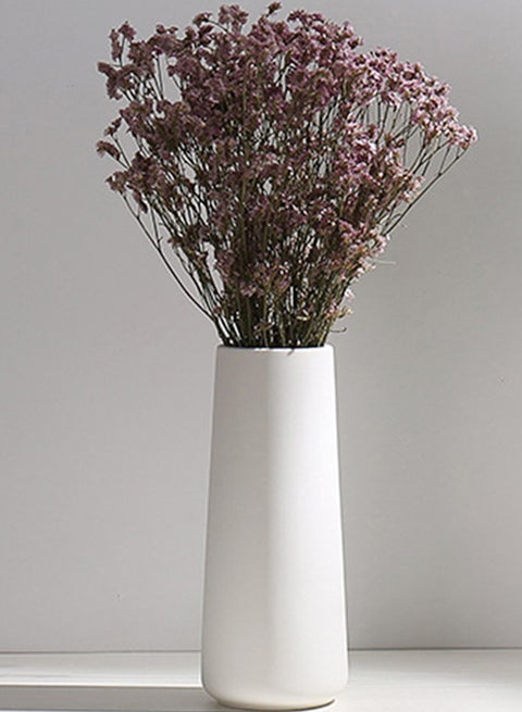 Qiccijoo White Ceramic Vase Flower Vase for Modern Home Decor Minimalism Style White Vases for Flowers Pampas Flower Vases Modern Desk Aesthetic Room Decor