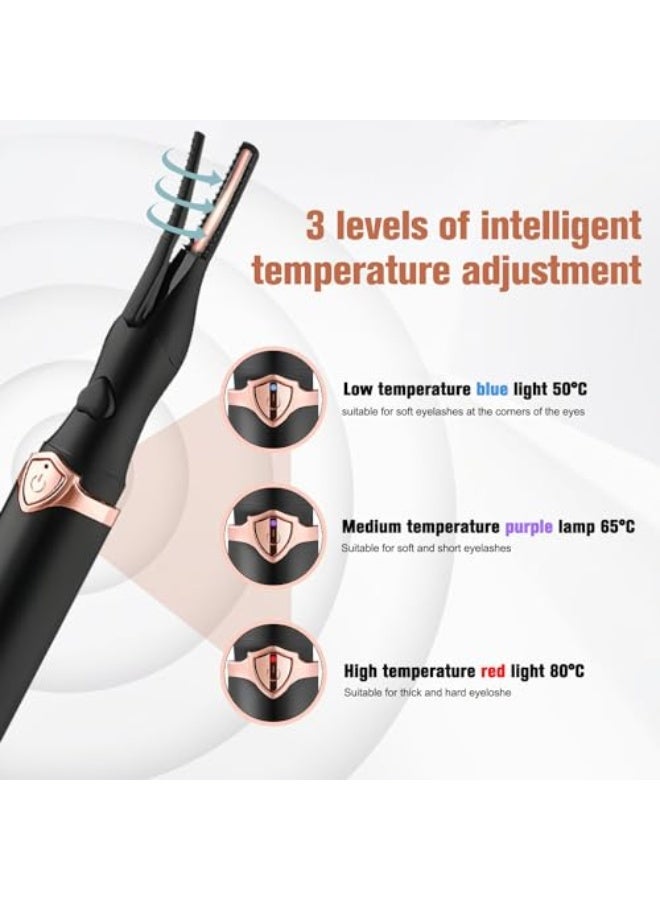 Heated Eyelash Curler, Mini Electric Eyelash Curler, Portable Makeup Electric Eyelash Curling, USB Rechargeable Finalize Eyelash Tool Beauty Tools for Women (White) - Image 4