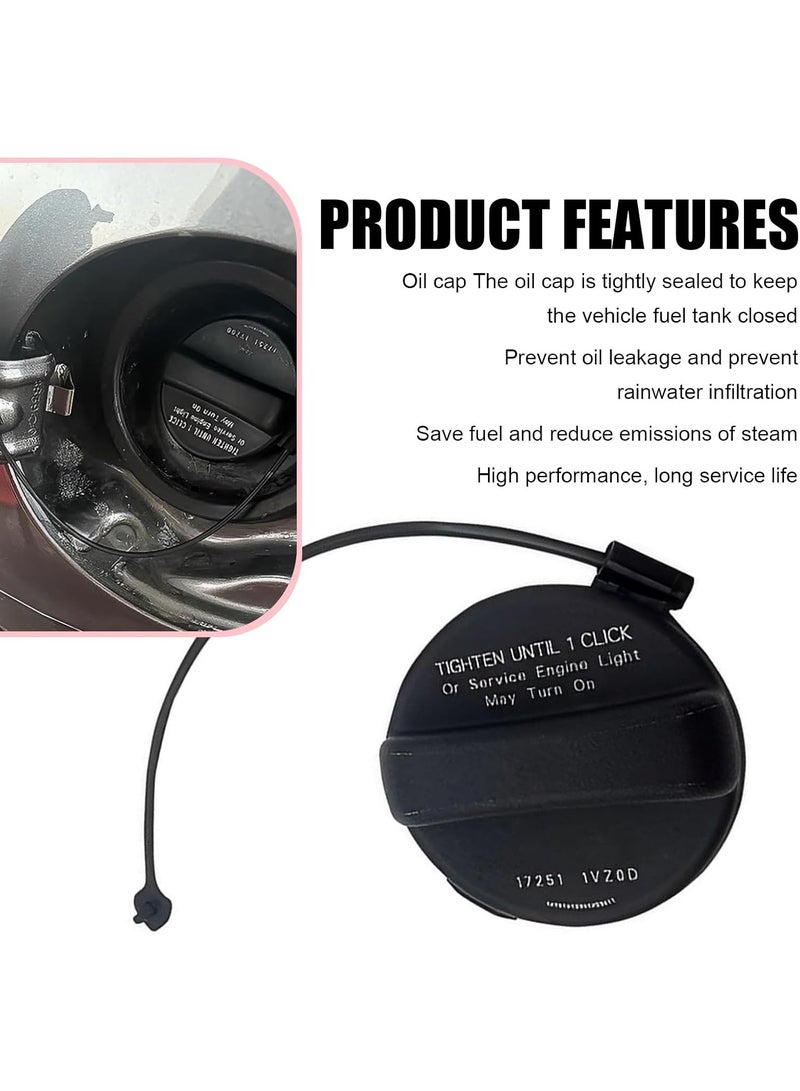 Fuel Tank Cap, Tight-fitting Leak-proof Sealing Cover with Rubber Ring, ABS Heat-resistant Fuel Tank Port Cover with Screws, Compatible with Nissan Infiniti 17251-1VZ0D 17251-3JA0A (Black) - Image 4