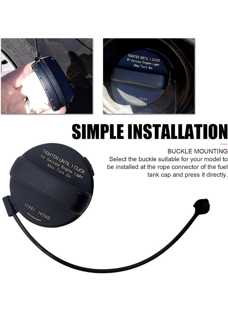 Fuel Tank Cap, Tight-fitting Leak-proof Sealing Cover with Rubber Ring, ABS Heat-resistant Fuel Tank Port Cover with Screws, Compatible with Nissan Infiniti 17251-1VZ0D 17251-3JA0A (Black) - Image 3