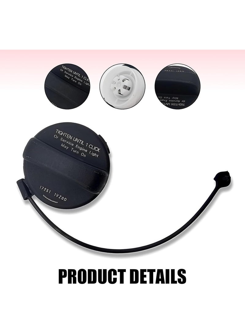 Fuel Tank Cap, Tight-fitting Leak-proof Sealing Cover with Rubber Ring, ABS Heat-resistant Fuel Tank Port Cover with Screws, Compatible with Nissan Infiniti 17251-1VZ0D 17251-3JA0A (Black) - Image 5