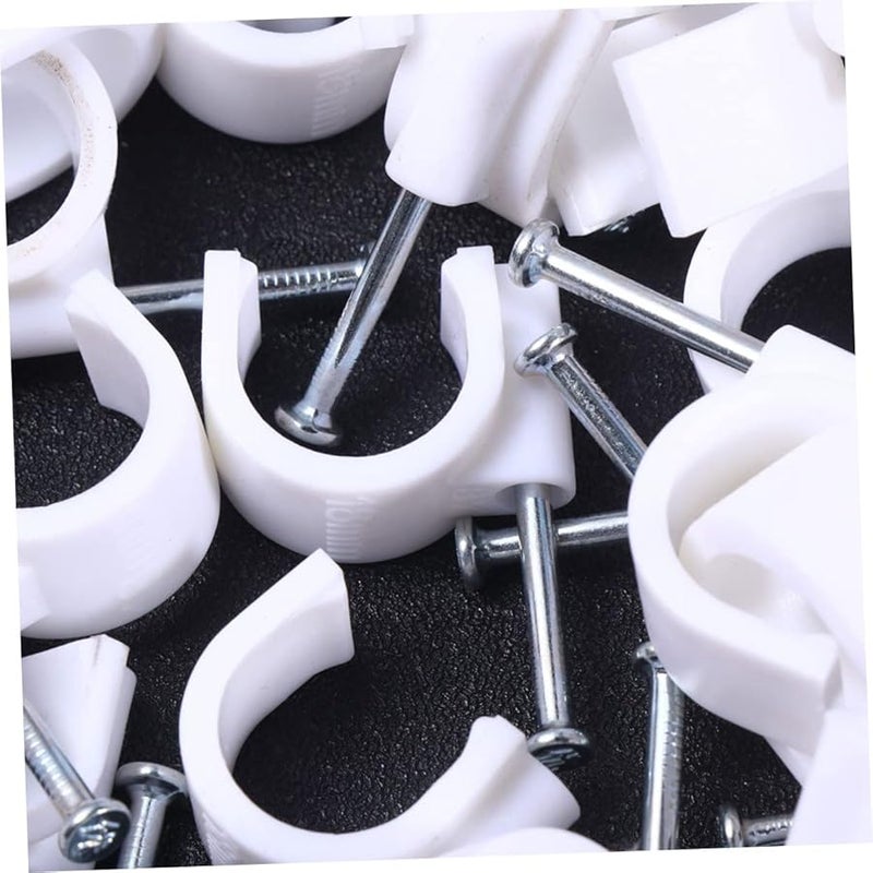 Tehaux 100 Pcs PVC Cable Clips 2 15X1 8CM Wire Holder Wall Fixed Tube Support - Image 4
