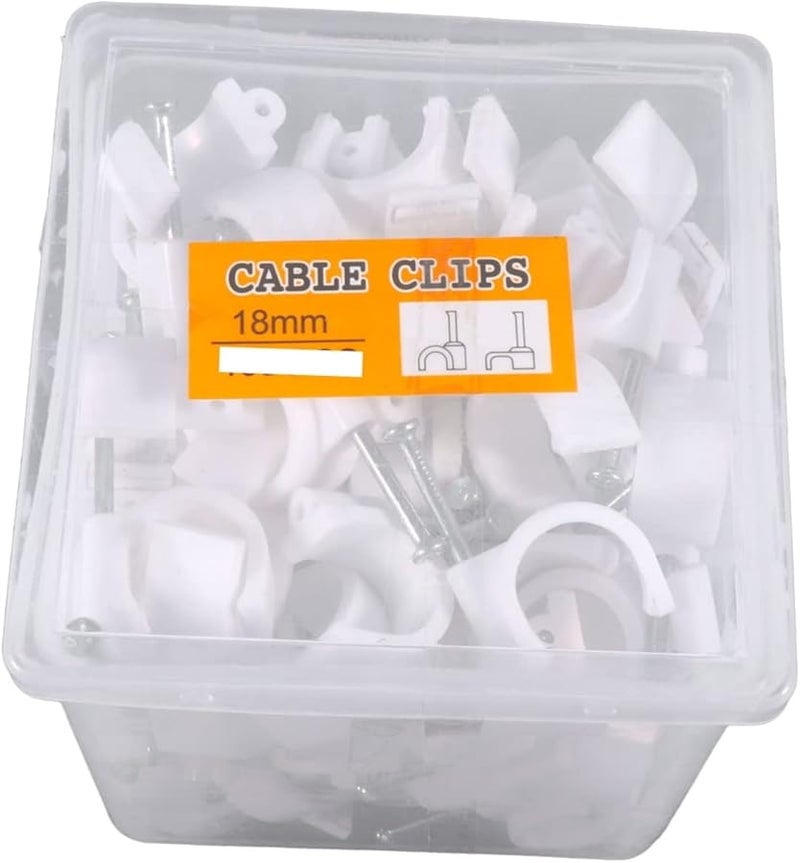 Tehaux 100 Pcs PVC Cable Clips 2 15X1 8CM Wire Holder Wall Fixed Tube Support - Image 1