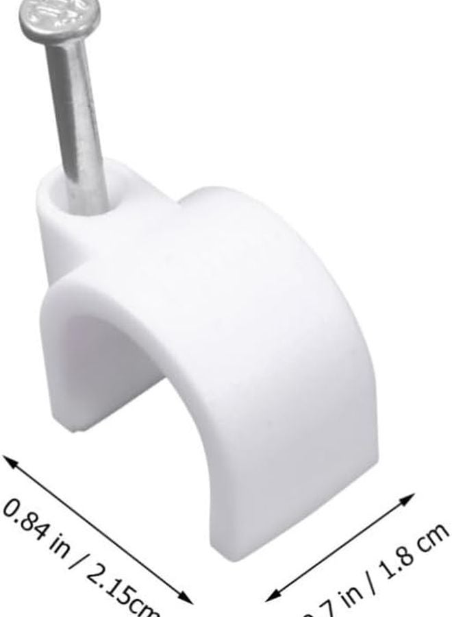 Tehaux 100 Pcs PVC Cable Clips 2 15X1 8CM Wire Holder Wall Fixed Tube Support - Image 3