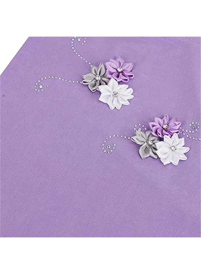 Arabest Little Girls Lovely Muslim Hijab with Flower Design, Soft One Piece Headscarf Anti-UV Islamic Turban Hijab for 2-6 Yrs - Image 5