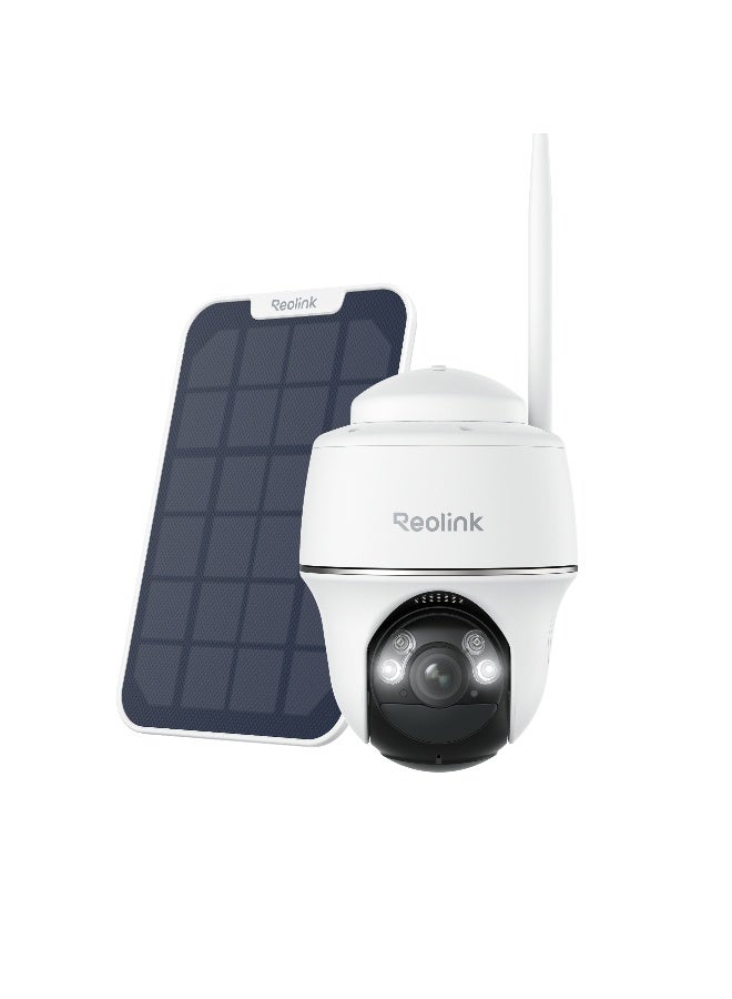 ريولينك كاميرا أمان لاسلكية تعمل بالطاقة الشمسية من سلسلة Reolink Argus B430 الخارجية، عرض بان-تيلت 360°، رؤية ليلية بدقة 2K، واي فاي مزدوج النطاق 2.4/5GHz، كشف الأشخاص والمركبات، صوت ثنائي الاتجاه، مع لوحة شمسية مرفقة - Image 1