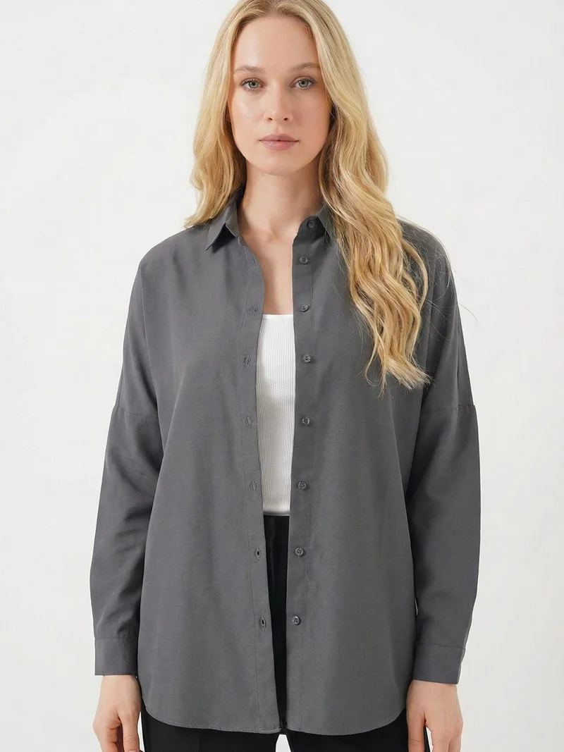 BDART Relaxed Fit Poplin Shirt with Button Closure