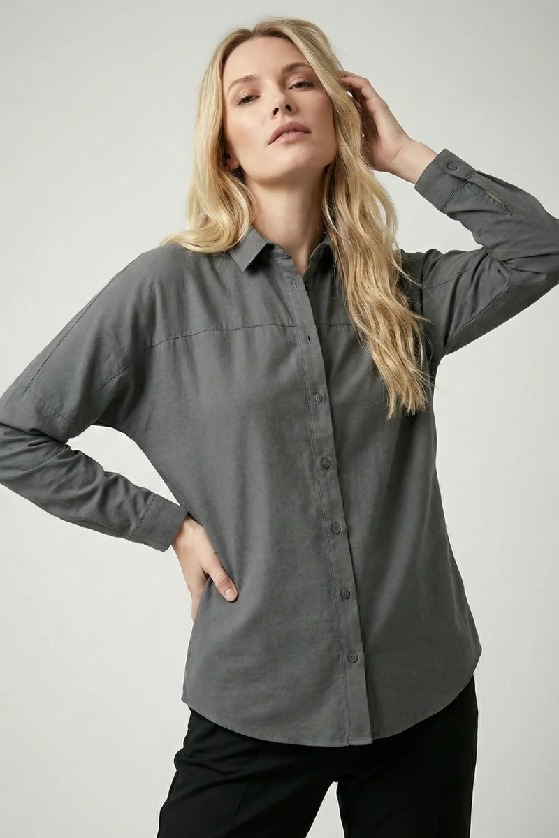 Big Dart BDART Relaxed Fit Poplin Shirt with Button Closure