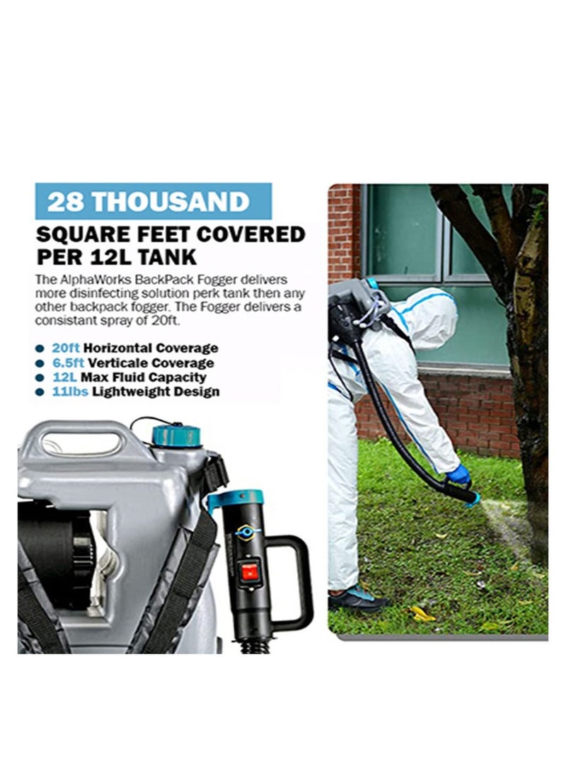 ECOLYTE+ - Ecolyte+ Fogger Machine Disinfectant Corded Backpack Mist Duster ULV Sprayer 3GAL 1-15GPH Mist Blower Adjustable Particle Size 0-50um/Mm with Extended Commercial Hose and Spray Nozzle - Image 1