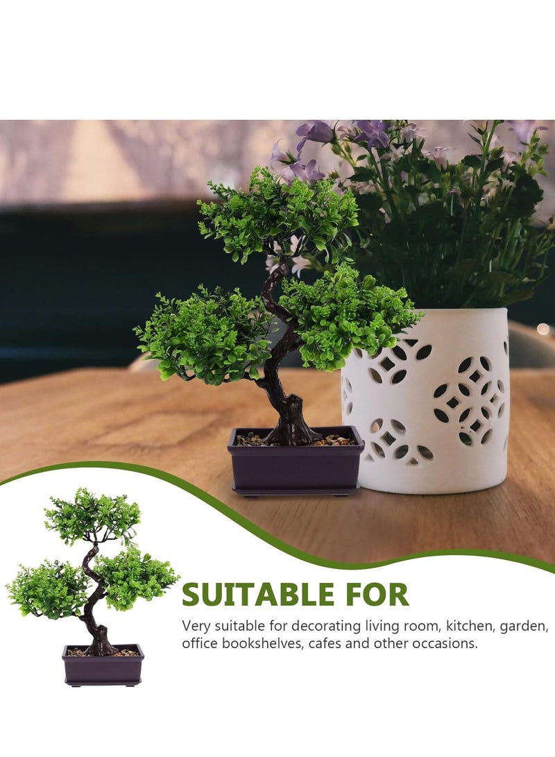 واي آند دي شجرة بونساي مزيفة من واي كيو بيست، نباتات صناعية بأصيص، نباتات بلاستيكية، زينة بونساي لديكور سطح المكتب وحفلات الزفاف، شجرة بونساي حمراء، مقاس 32 × 36 سم - Image 2